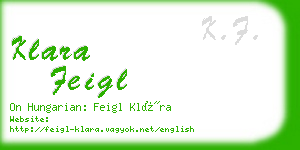 klara feigl business card